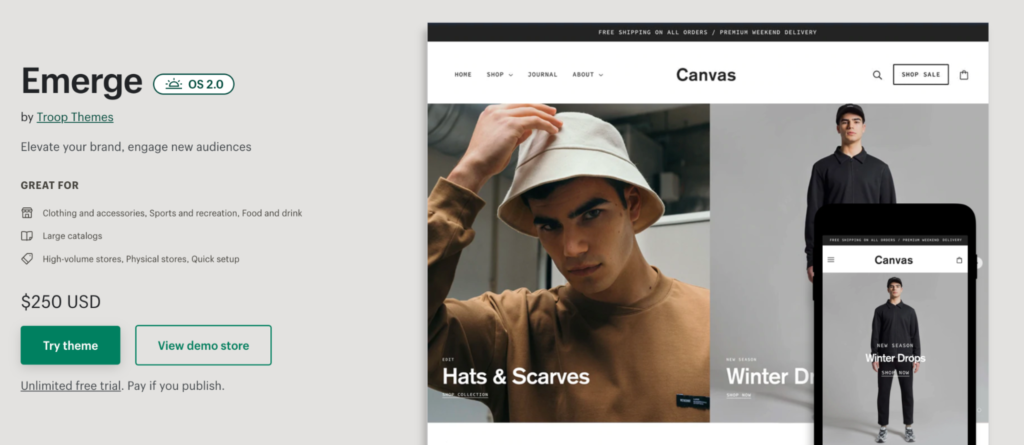 best shopify 2.0 themes