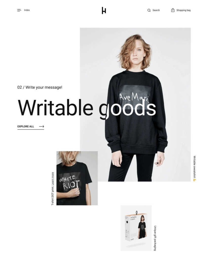 ecommerce website template for shirts