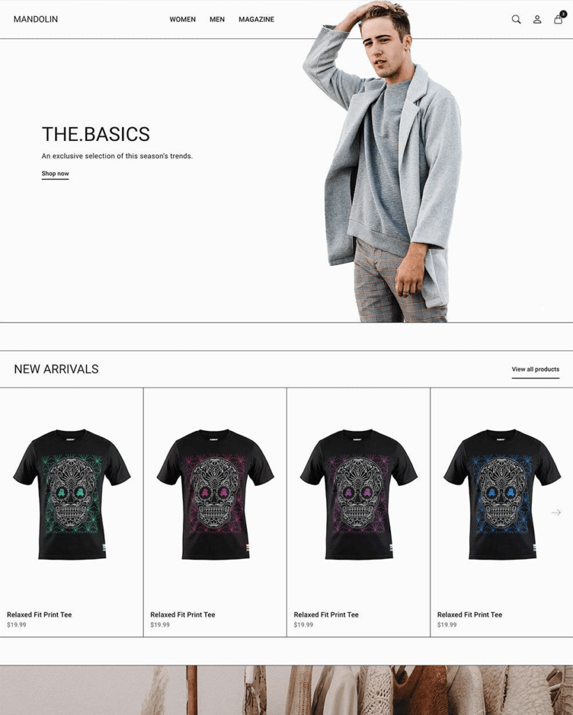 shopify template for tshirts