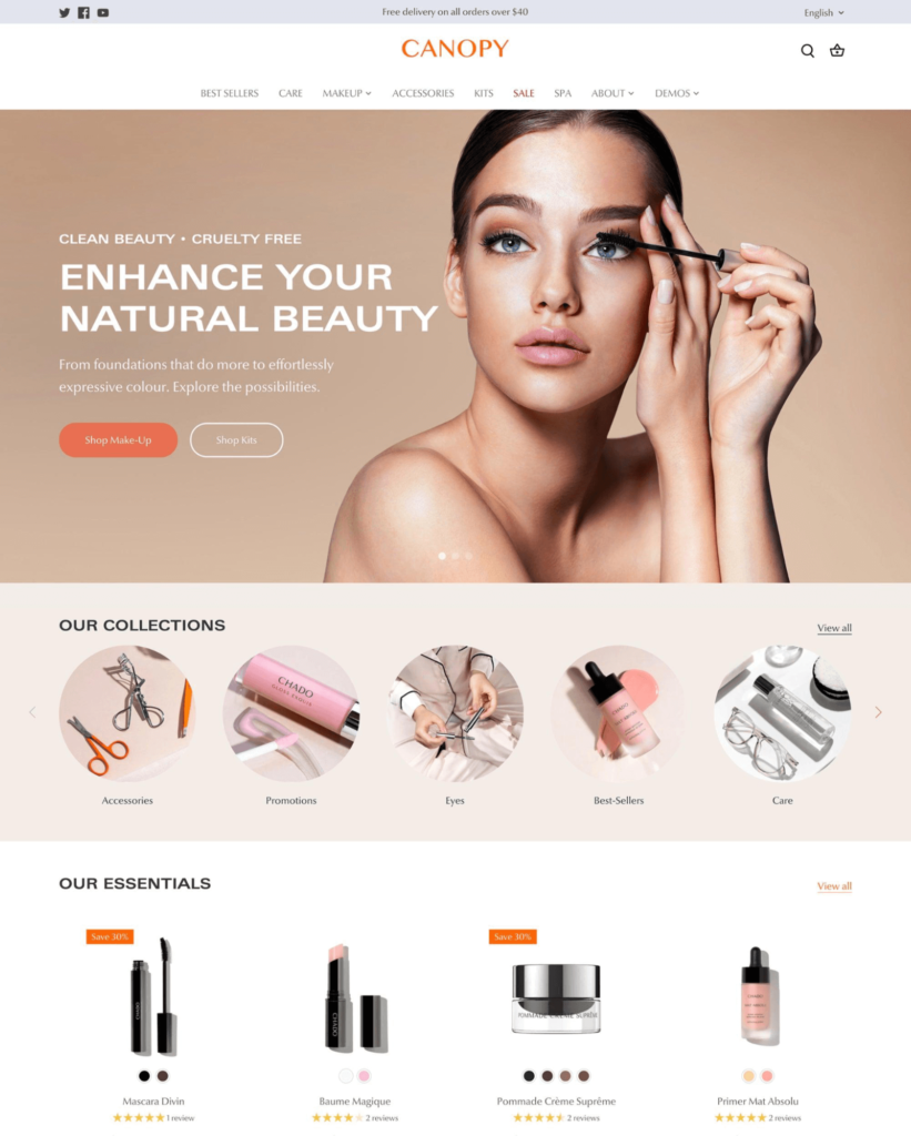 cosmetics template for shopify