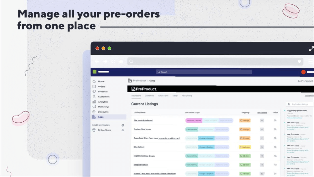 e-commerce pre-order app