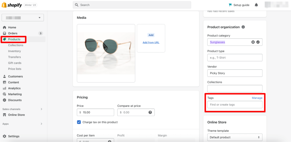 shopify product tags seo
