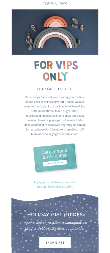 Loyalty Program or VIP Emails
