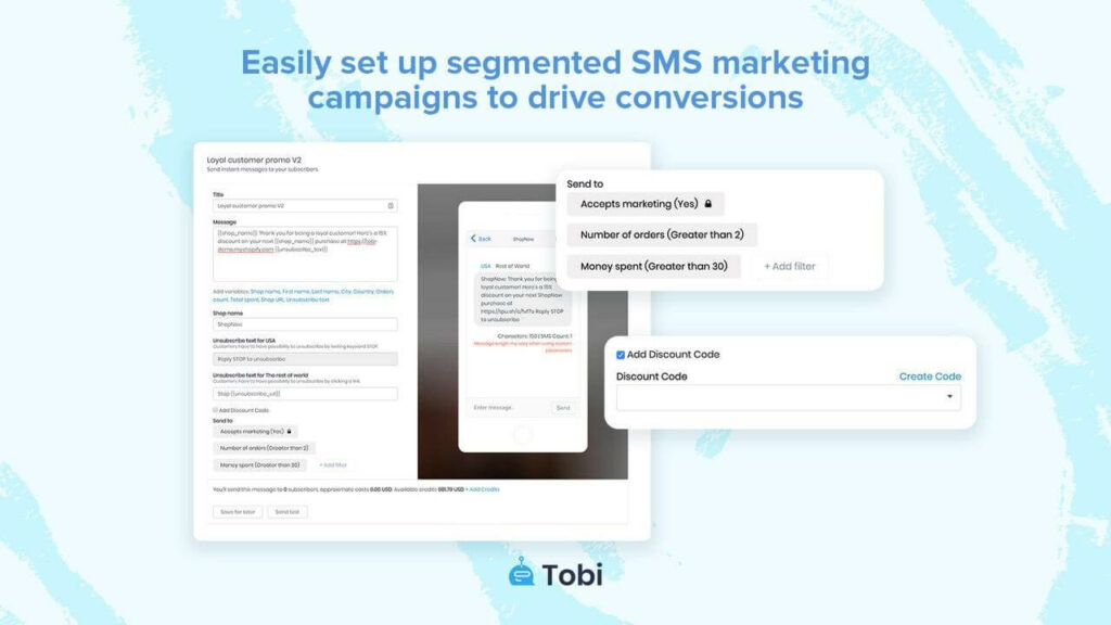 Tobi. SMS Marketing Automation