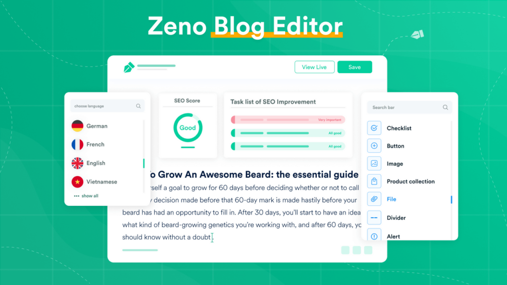 Zeno Advanced Blog Editor